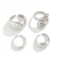Trendy Exquisite Irregular Geometric Rings Set Women Creative Simple Metal Opening Finger Ring Aesthetics Jewelry Gift