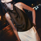 Crop Top Women Halter Neck Satin Tank Top Backless Casual Office Ladies Vest Summer Fashion Spice Girls Crop Tops