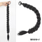 24inches Synthetic Long Braided Ponytail Hair Extensions for Women Black Brown Pony Tail with Hair Rope High Temperature Fiber