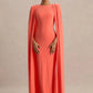 Cape Sleeve Sexy Maxi Dress Women Gown Elegant Fashion Zipper O Neck High Waist Split Club Party Long Dresses Female