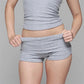 Women's Fold Over Waist Low Rise Yoga Shorts Slim Fit Stretchy Cotton Casual Summer Lounge Shorts for Daily Workout