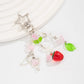 1Pcs Exquisite Sweet Flower Beaded Keychain Cute Colorful Strawberry Bow Tassels Pendant Key Accessories Jewelry Gifts
