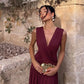 Elegant Ruched Sleeveless Deep V Neck Maxi Dress Birthday Party Dresses for Woman Clothing 2026
