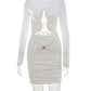 Hollow Out Long Sleeve Sexy Mini Dress Women Elegant Cut Out Skinny Draped Ruched Club Party Dresses Female Clothes