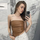 PU Leather Tube Top Sexy Women Summer Tanks 2025 Fashion Asymmetrical Strapless Backless Crop Tops