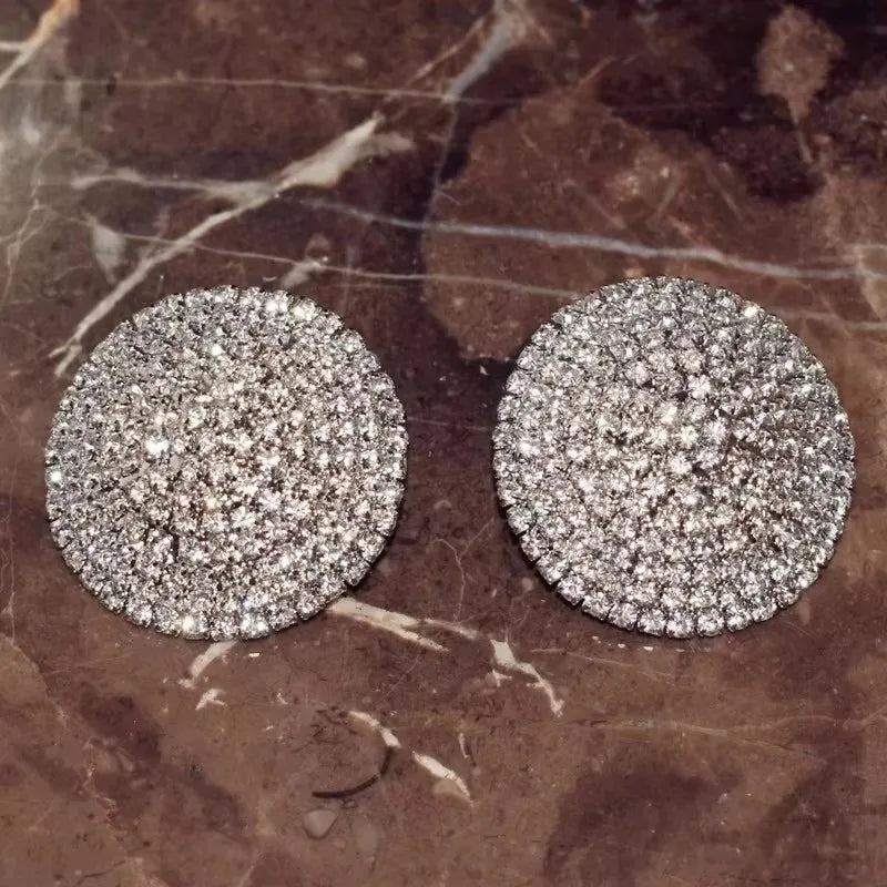 Gorgeous Shiny Rhinestone Gems Geometric Dangle Earrings for Women Jewelry Fashion Brand Ladys' Statement Earrings Accessories