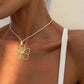 Simple Hollow Flower Pendant Choker Necklace for Women 2025 New Trendy Boho Rope Clavicle Chain Summer Neck Y2K Jewelry
