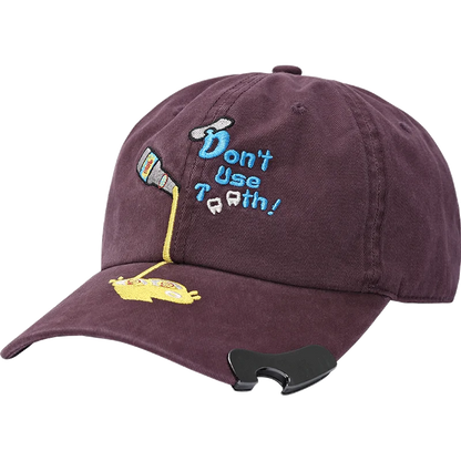 Women's Cute Embroidered Baseball Cap, Vintage Washed Cotton Dad Hat with Funny Print, Adjustable Casual Daily Sun Hat