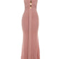 Sexy Halter Dress Women Backless Ribbon Hollow Out Elegant Stretch Skinny Peach Hip Christmas Birthday Party Bodycon