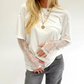 Fashion Women Round Neck T-Shirts Lace Long Sleeve Casual Shirts Spring Fall Loose Fit Tops Y2K Vintage Streetwear