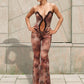 Leopard Print Jumpsuit Women Sleeveless Hollow Lace Patchwork Flare Long Overalls Midnight Sexy Skinny Rose Clubwear