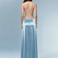 Backless Bead Patchwork Satin Dress Women Elegant Swing Collar Sleeveless Trend Fashion Classic Party Club Bodycon