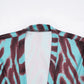 Abstract Printed Fitted Dress for Woman Autumn Winter 2026 Drawstring Deep V Neck Long Sleeve Mini Dresses
