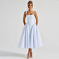 Women Sleeveless Corset Dress Summer Plaid Print Backless A-Line Party Dress for Vacation Cocktail Beach Streetwear
