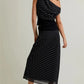 Women's 2 Piece Skirt Outfits Off One Shoulder Y2K Dots Print Tank Tops and Long Skinny Skirt Set Summer Party Clubwear