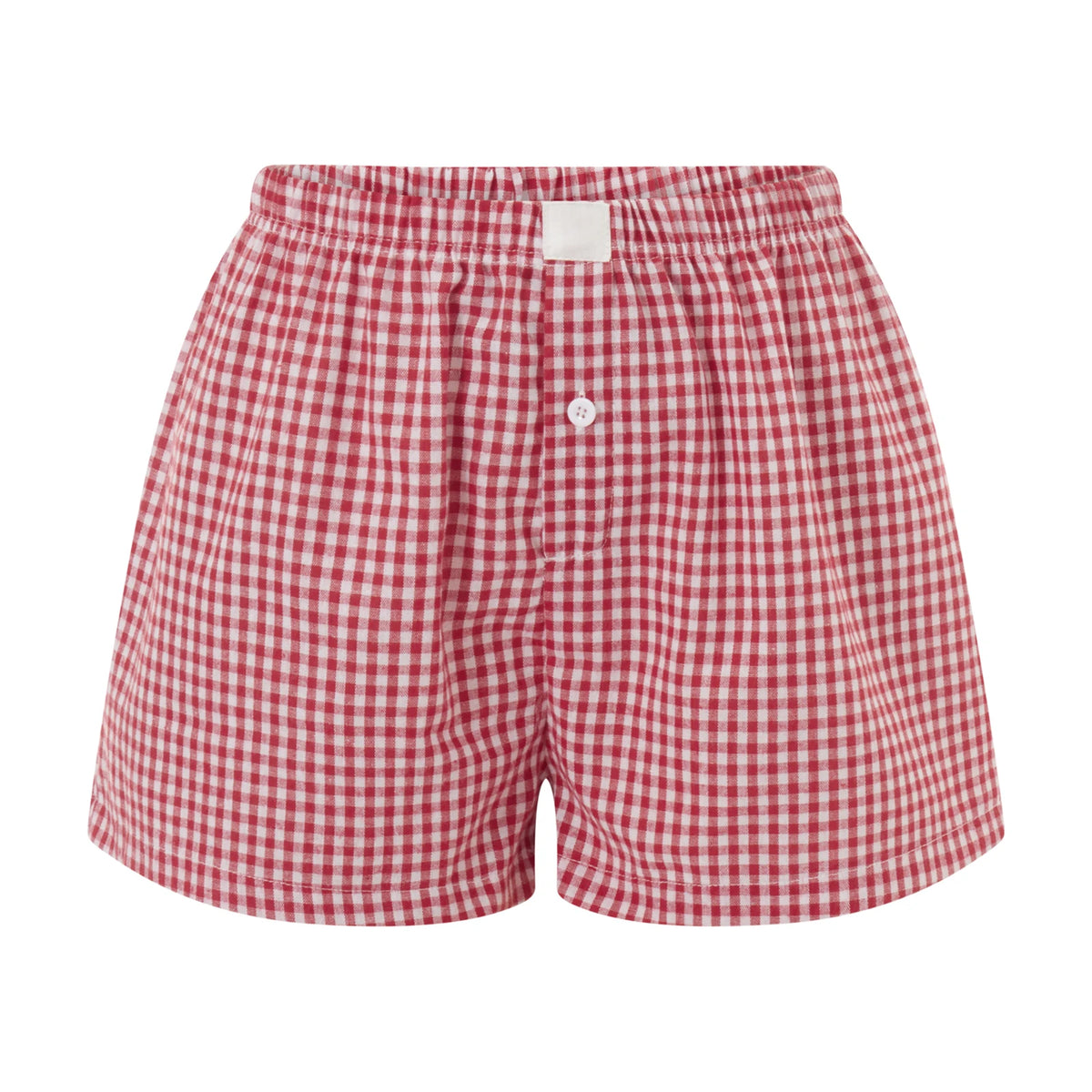 Women Y2k Gingham Boxer Shorts Stripes Button Elastic Waist Boxers Cute Mini Bloomers Plaid Loose Fit Boy Shorts