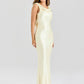 Satin Backless Draped Sexy Maxi Dress Women Fashion Cowl Neck Sleeveless High Waist Club Party Long Dress Female New