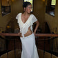 White Two Piece Set Woman Party Dress Suits Ruffle Crop Top Maxi Skirt Elegant Sexy Vacation Outfits Summer