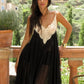 Sexy Jacquard Patchwork Dress Women Fashion See Through Backless Low-Neck Sleeveless Trend Vacation Party Bodyocn