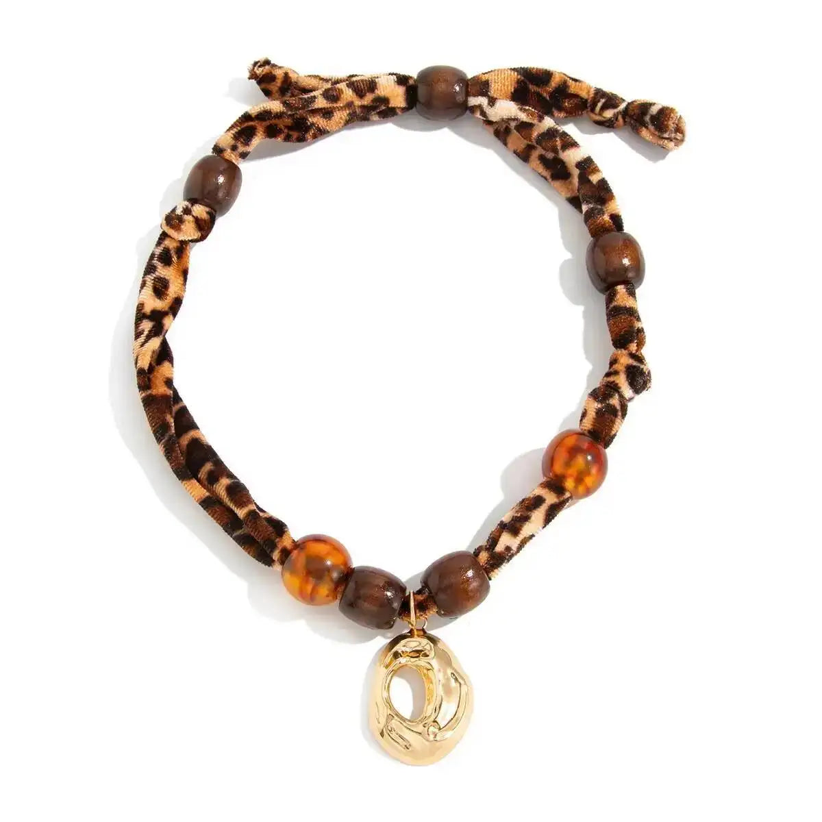 Simple Geometric Hollow out Metal Pendant Necklace Women Vintage Leopard Print Clavicle Sweater Chain Charm Jewelry Gifts