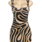 Stripe Print Dress Square Collar Sleeveless Sexy Tight Skinny Stretch Summer Trend Midnight Party Club Mini Bodycon