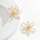 Vintage Hollow Out Metal Flower Leaf Stud Earrings for Women 2023 Trending Geometric Piercing Earrings Jewelry Gifts