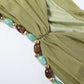 2 Piece Set Beaded Halter Top and Long Skirt Green Sexy Vacation Outfits Women Matching Sets Summer 2026