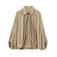 Oversized Jackets Top For Women Fashion Loose Long Sleeve Patchwork Pleated Lapel Cardigan Tops Casual Coats Fall