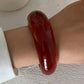 Y2K Boho Brown Thick Resin Acrylic Bangles for Women 2025 New Fashion Irregular Wide Arm Bracelets Party Jewelry Gift