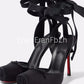2026 Women's New Summer Square Satin High Heel Sandals with Ankle Strap, Fashionable Party and Banquet Ballet High Heels
