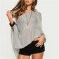 Women's Knit Vacation Beach Cover-Ups Summer Casual Loose Fit Stylish Solid Color Irregular Hem Boat Neck Shawl Tops