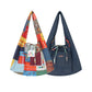 Color Block Casual Commute Large Capacity Lightweight Tote Shoulder Canvas Bag for Women