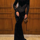 Lace Patchwork Long Dress Woman Autumn Trend o-Neck Full Sleeve High Waist Robe Midnight Prom Party Elegant Vestidos