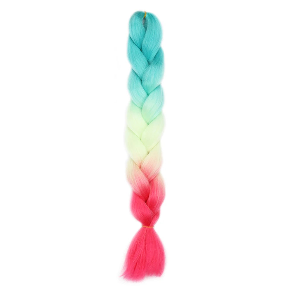 24 Inch Jumbo Braids Extensions Synthetic Braiding Hair Afro Ombre Color kanekalon Hair for Children Braid