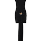 Sleeveless Draped Backless Short Dresses Black Luxury Cocktail Party Evening Dresses Elegant Woman Outfits