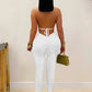 Peach Buttocks Backless Jumpsuit Women Plait Sexy Hollow Halter Bandage Ruched Y2K Party Club Street Workout Overalls
