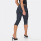 Y2K Retro Polka Dot Lace Capri Leggings Women High Stretch Slim Bodycon Knee Length Cropped Pants Cute Street Bottoms