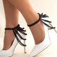 Sexy Elegant Multilayer Long Tassel Chain Anklets for Women Exquisite Gold Color High Heel Shoes Feet Chains Wed Party Jewelry