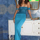 Off-shoulder Strapless Sexy Maxi Dress For Women Elegant Blue Sleeveless Backless Lace Patchwork Bodycon Long Dress