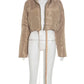 Warm Zip Crop Jacket Women Hipster Pocket Turtleneck Full Sleeve Ribbon Street Basic Winter Puffer Quilted Parkas