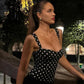 Polka Dot Square Neck Sleeveless Crop Top Vintage Sexy Tight Fitted Tank Tops Summer 2026 Woman Clothing