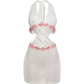 Flower Applique Backless Dress Women Sexy  Hollow Cross Halter Bandages Sleeveless Fashion Vacation Party Bodycon