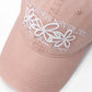 Vintage Washed Cotton Baseball Cap with Cute Flower Embroidery