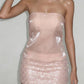 Patchwork Mesh Dress Women Wrap Chest Sequin Shiny Sleeveless Summer Hottie Party Chic Midnight Classic Mini Bodycon