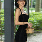 Elasticity Folds Dress Women Low-Neck Halter Sleeveless Skinny Solid Chic Midnight Sexy Hottie Prom Party Mini Bodycon