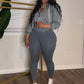 Sporty 2 Piece Set Woman Tracksuit Fall Trend Warm Hooded Zip Jacket+Leggings Matching Street Casual Stretch Outfits
