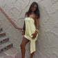 Strapless Backless Mini Dresses Sexy Beach Vacation Outfits Yellow Summer Dress for Woman 2026