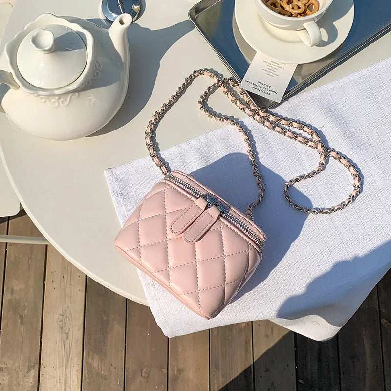 Mini Denim Crossbody Bags for Women 2026 Lingge Chains Shoulder Bag Fashion Brands Box Bag Lipstick Coins Purses and Handbags