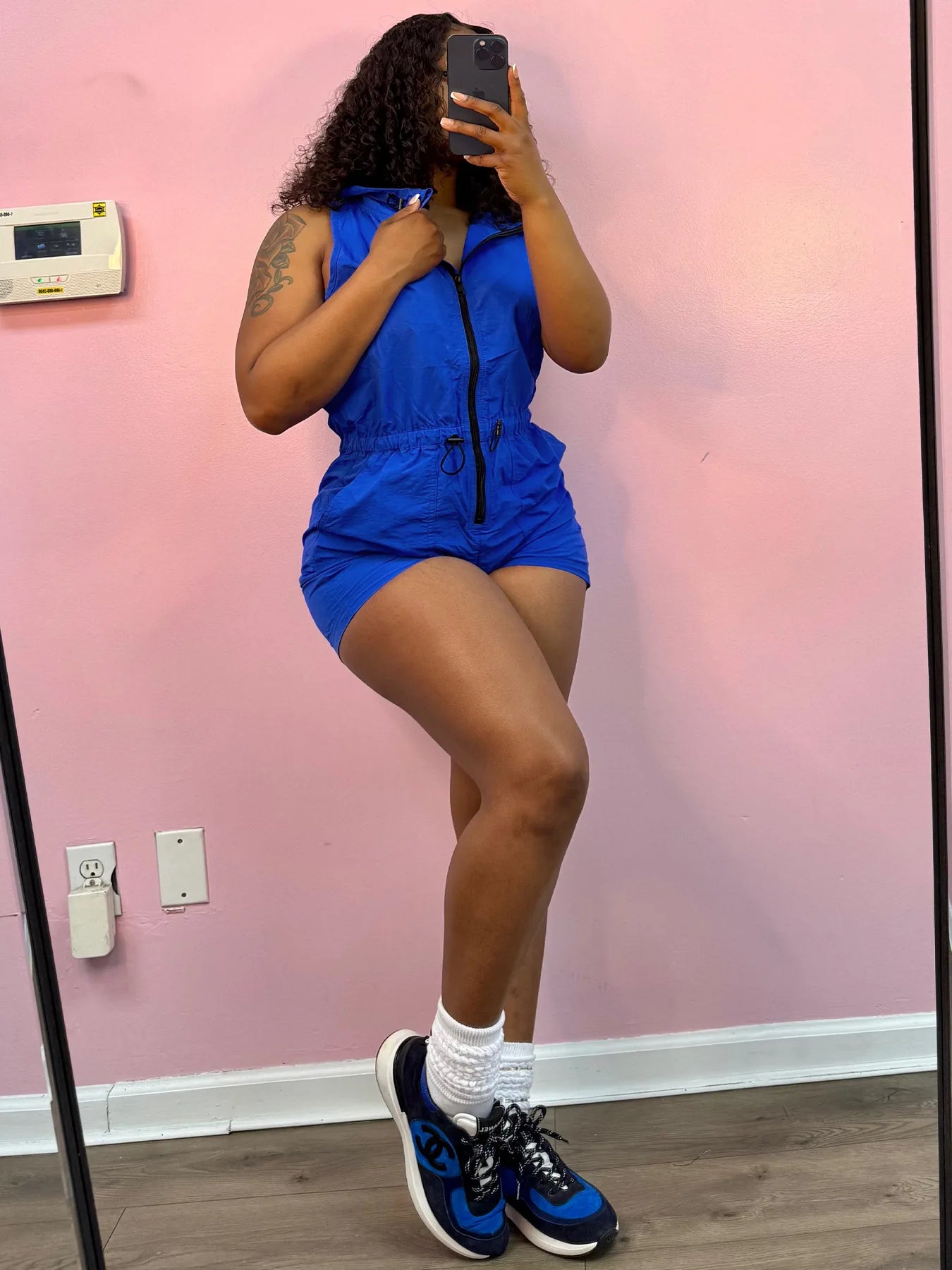 Zip Hooded Playsuit Women Casual Sporty Summer Hipster Sleeveless Stretch Activity Streetwear Shorts Sash Playsuit