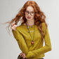 Women's Mock Neck Long Sleeve Tee with Cuff Button Detail, Slim Fit Heather Casual Top for Everyday Wear